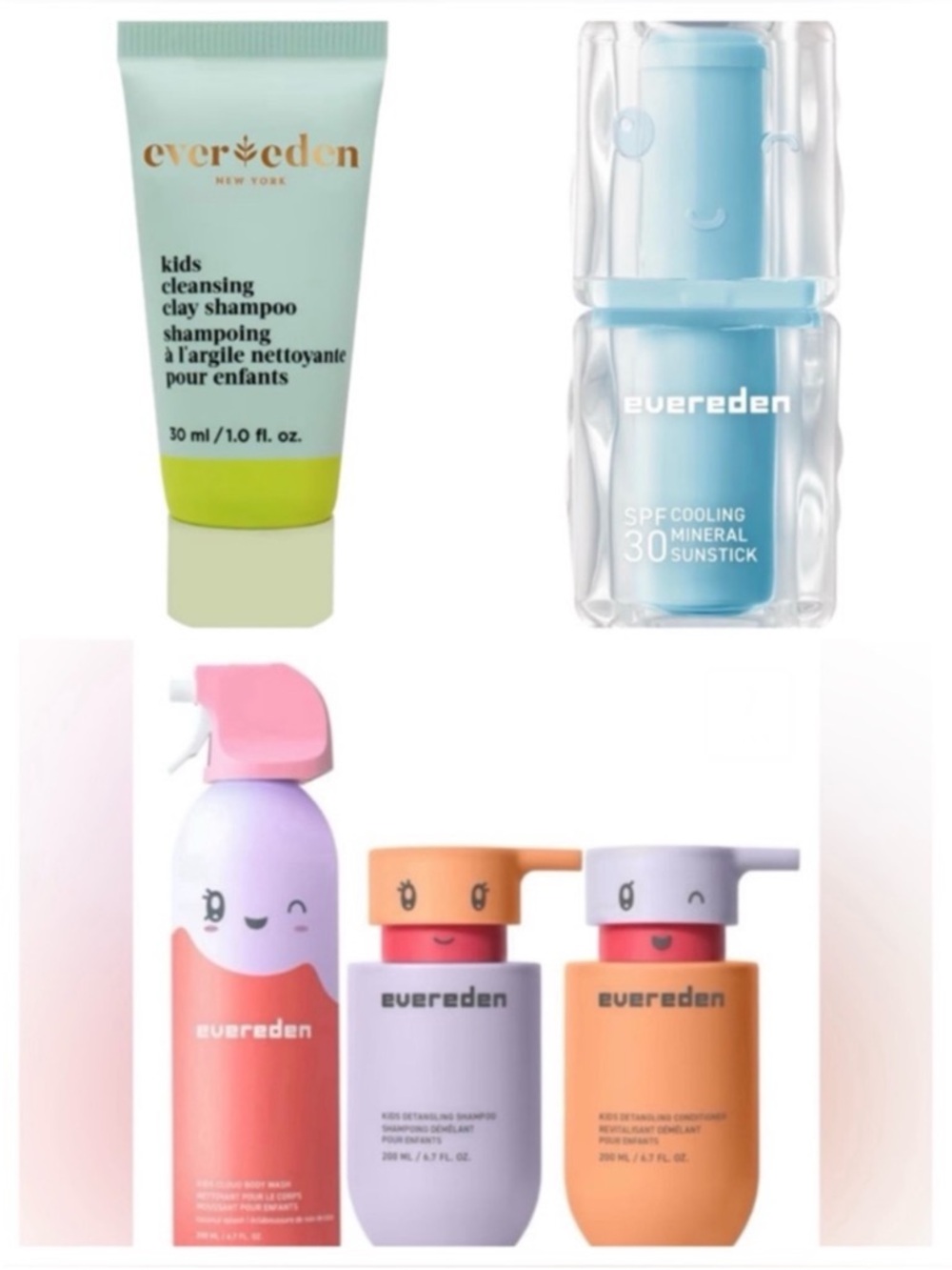 Evereden Kids Shampoo Conditioner Sunscreen Bundle